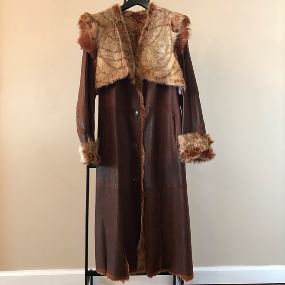 Shearling long coat - Picture 1 of 8